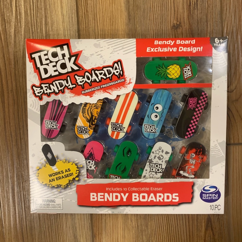 Tech Deck Bendy Boards are rubberized fingerboards 10 pack